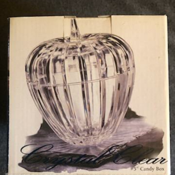 crystal clear Other - Vintage Crystal Clear Glass Deep Cut Trinket Box Candy Dish Crystal Clear Glass